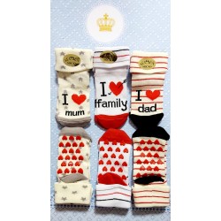 Бебешки чорапи I love❤ 0-12м със силикон