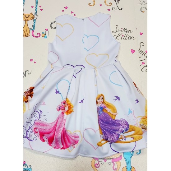 Детска рокля с Принцеси в бяло 