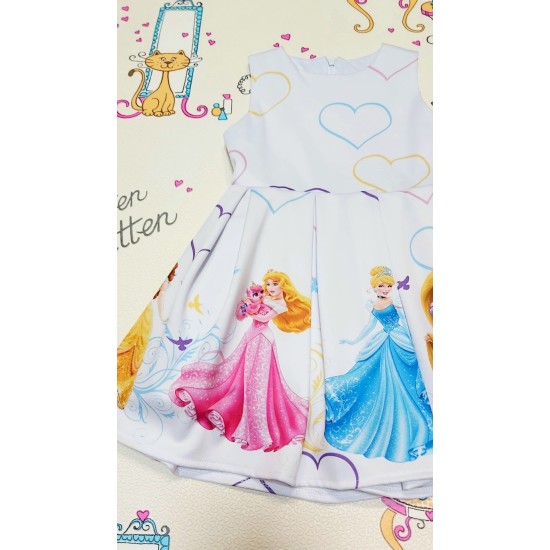 Детска рокля с Принцеси в бяло 