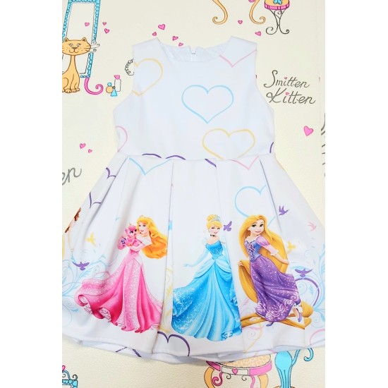 Детска рокля с Принцеси в бяло 