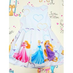 Детска рокля с Принцеси в бяло 