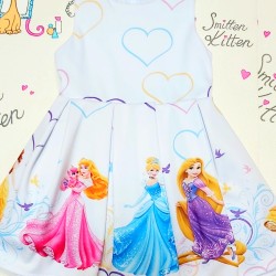 Детска рокля с Принцеси в бяло 