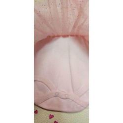 Боди рокля в розово с лента за коса