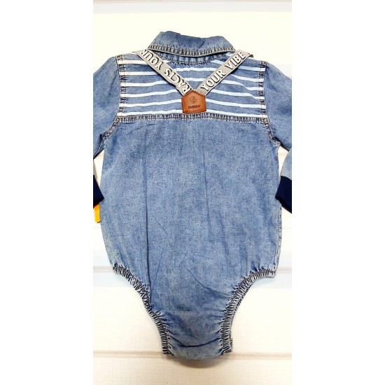 Бебешко дънково боди с якичка Бебешко дънково боди с якичка