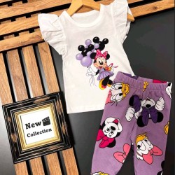 Детски летен комплект с блуза и къс клин с Мини Маус и Дейзи