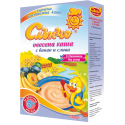 Каша Слънчо Овесена с банан и слива 6м+