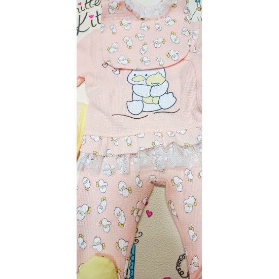 Комплект за момиче 5части Патенца в пудра