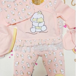 Комплект за момиче 5части Патенца в пудра Комплект за момиче 5части Патенца в пудра