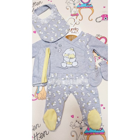 Комплект за момиче 5части Патенца в пудра