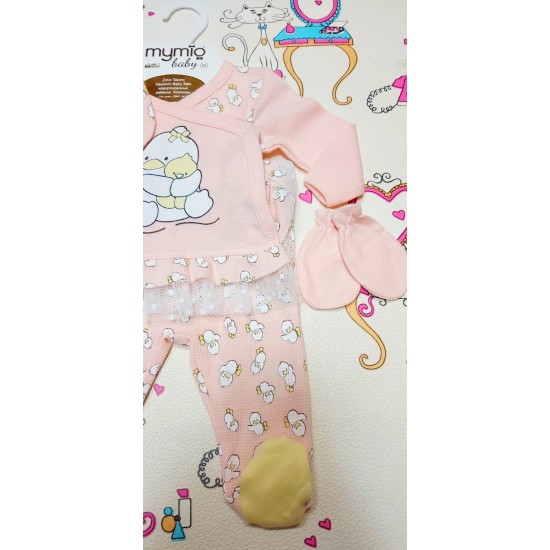 Комплект за момиче 5части Патенца в пудра