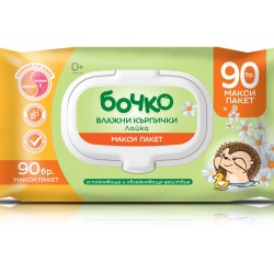 БОЧКО Бебешки мокри кърпички Лайка 90бр