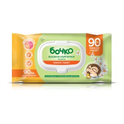 БОЧКО Бебешки мокри кърпички Лайка 90бр БОЧКО Бебешки мокри кърпички Лайка 90бр