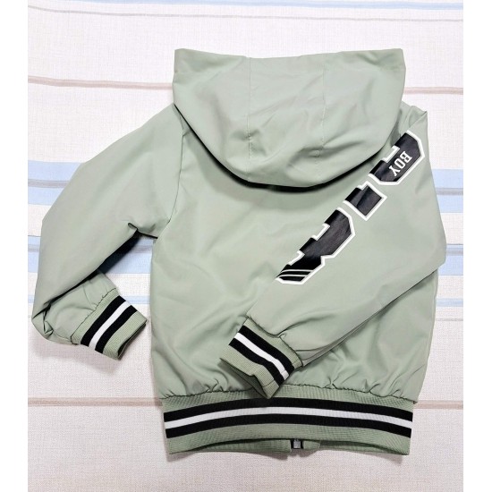 Детско шушляково непромокаемо яке в светло зелено Динозаври