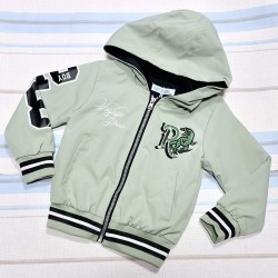 Детско шушляково непромокаемо яке в светло зелено Дино Детско шушляково непромокаемо яке в светло зелено Дино