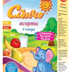 Каша Слънчо Асорти 4м+ Каша Слънчо Асорти 4м+
