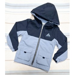 Детско непромокаемо яке в синьо с качулка