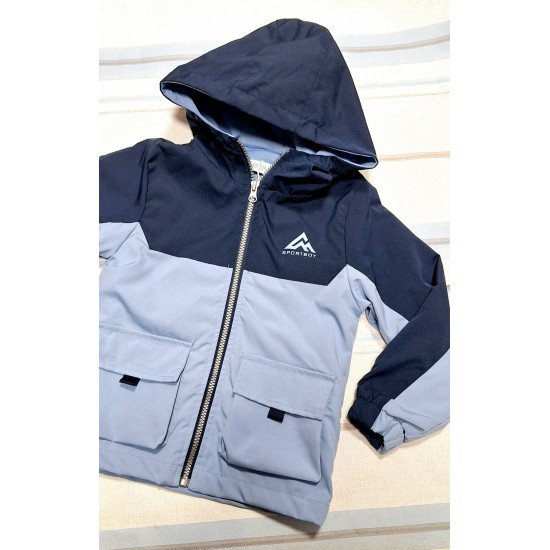 Детско непромокаемо яке в синьо с качулка Детско непромокаемо яке в синьо с качулка