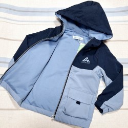 Детско непромокаемо яке в синьо с качулка