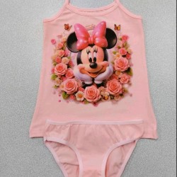 Детски комплект бельо в розово от потник и бикини с Мини Маус