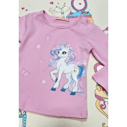 Детска памучна блуза в розово с Еднорог Детска памучна блуза в розово с Еднорог