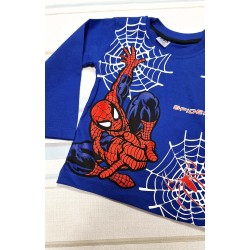 Детска памучна блуза в синьо  Спайдърмен