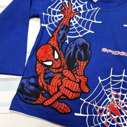 Детска памучна блуза в синьо  Спайдърмен