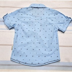 Детска лятна риза в светло синьо с якичка и джобчета
