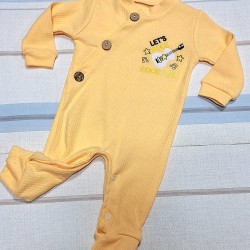 Бебешки памучен гащеризон в жълто  Китара