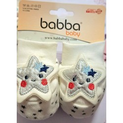 Бебешки памучни терлички в синьо или бяло Звездички Бебешки памучни терлички в синьо или бяло Звездички