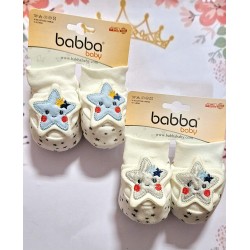 Бебешки памучни терлички в синьо или бяло Звездички Бебешки памучни терлички в синьо или бяло Звездички