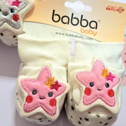 Бебешки памучни терлички в бяло или розово  Звездички