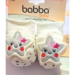 Бебешки памучни терлички в бяло или розово  Звездички