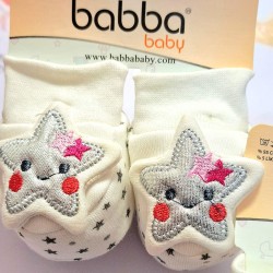 Бебешки памучни терлички в бяло или розово  Звездички