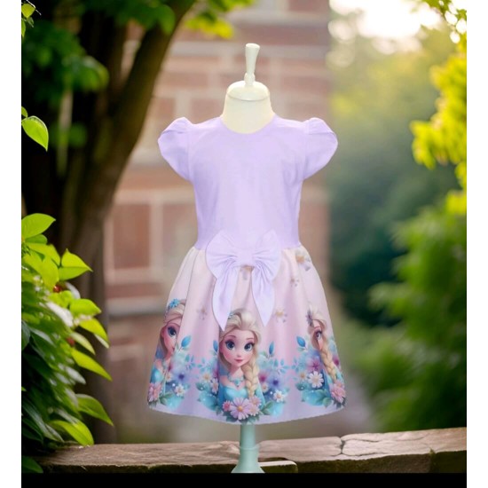Красива детска рокля в светло лилаво ,,Елза от Замръзналото кралство