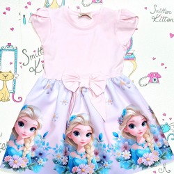 Красива детска рокля в светло розово  Елза от Замръзналото кралство