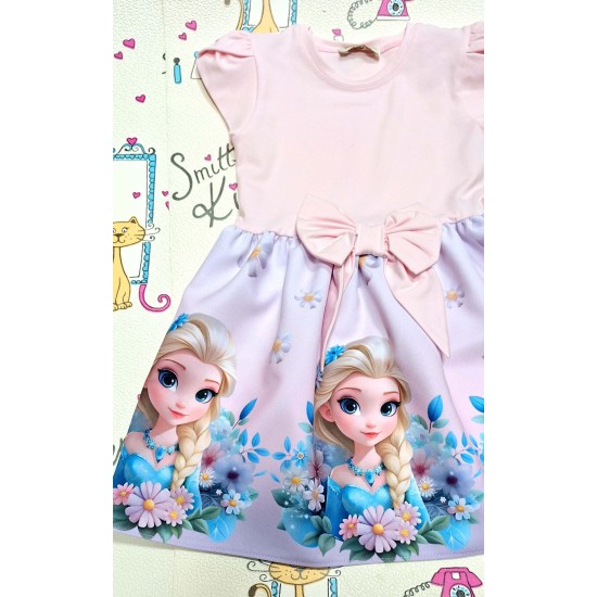 Красива детска рокля в светло розово ,,Елза от Замръзналото кралство