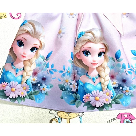 Красива детска рокля в светло розово ,,Елза от Замръзналото кралство