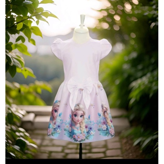 Красива детска рокля в светло розово ,,Елза от Замръзналото кралство