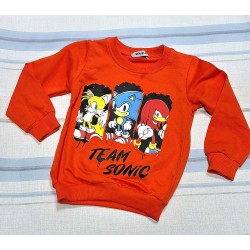 Детска памучна блуза в оранжево  Соник и приятели