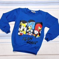 Детска памучна блуза в синьо Соник и приятели Детска памучна блуза в синьо Соник и приятели