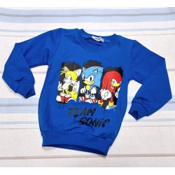 Детска памучна блуза в синьо  Соник и приятели