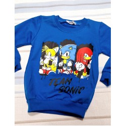 Детска памучна блуза в синьо Соник и приятели Детска памучна блуза в синьо Соник и приятели