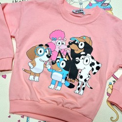 Детска памучна блуза в розово Блуи и семейство Детска памучна блуза в розово Блуи и семейство