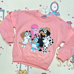 Детска памучна блуза в розово Блуи и семейство Детска памучна блуза в розово Блуи и семейство