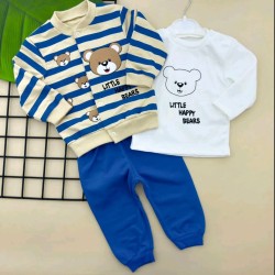 Бебешки комплект от 3части в синьо и екрю Мечета Бебешки комплект от 3части в синьо и екрю Мечета