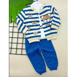 Бебешки комплект от 3части в синьо и екрю Мечета Бебешки комплект от 3части в синьо и екрю Мечета