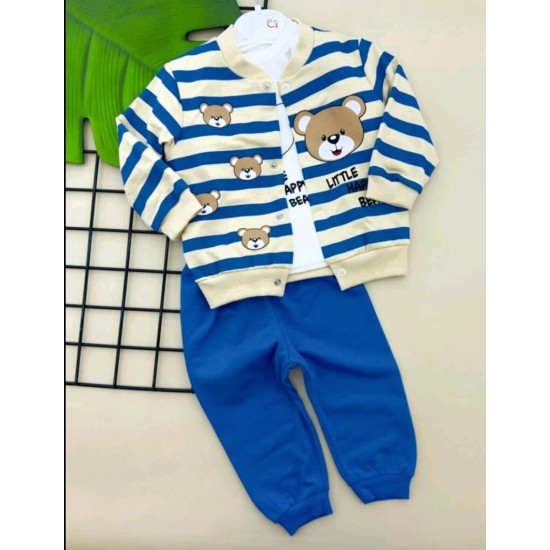 Бебешки комплект от 3части в синьо и екрю Мечета Бебешки комплект от 3части в синьо и екрю Мечета