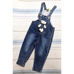 Детски дънков гащеризон с играчка мече