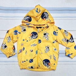 Детско шушляково яке ветровка в жълто Космонавти и ракети Детско шушляково яке ветровка в жълто Космонавти и ракети