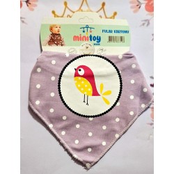 Бебешки лигавник бандана в лилаво  Птиченце